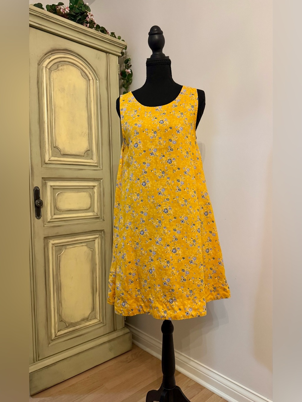 Rachel Zoe Yellow Floral Scoop-Neck Mini Dress